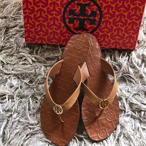 Tory Burch Royal Tan Flip flop sz 8 new